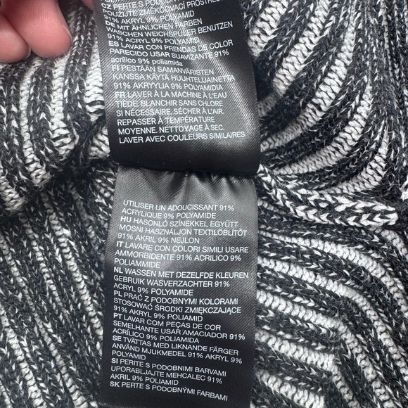 Revolve Cheap Monday Black and Gray Ribbed Turtleneck Sweater, Size Medium - Picture 6 of 10